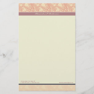Vintage Flourish Eggplant Customised Stationery
