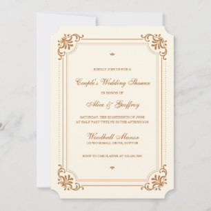 Vintage Flourish Elegant Couples Wedding Shower Invitation