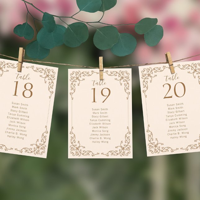 Vintage Flourish Frame Wedding Seating Chart Card (Creator Uploaded)