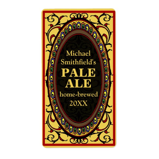 Vintage Flourish Homebrew Beer Labels (Front)