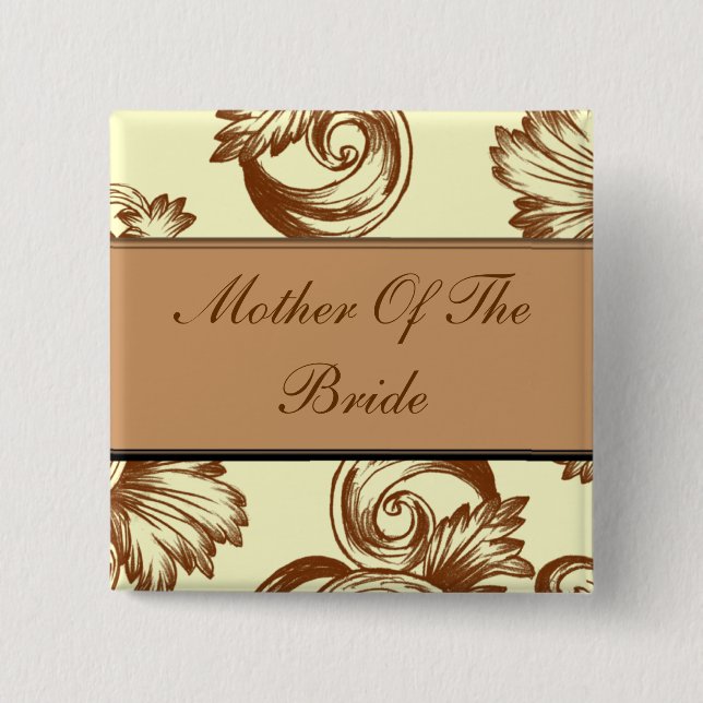 Vintage Flourish (Light Brown) 15 Cm Square Badge (Front)