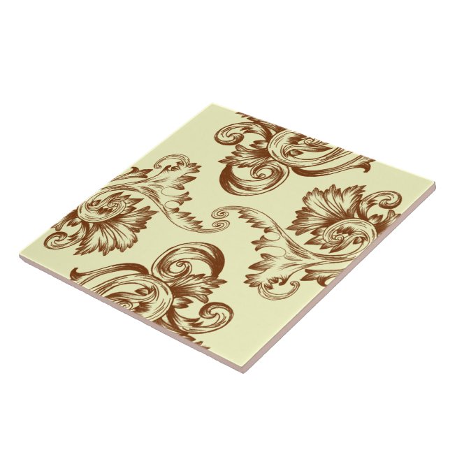 Vintage Flourish (Light Brown) Tile (Side)