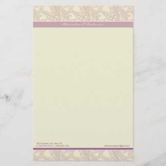 Vintage Flourish Lilac Customised Stationery