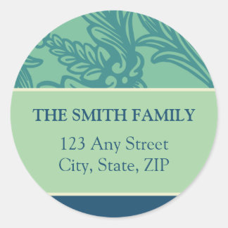 Vintage Flourish Mint/Teal Return Address Sticker