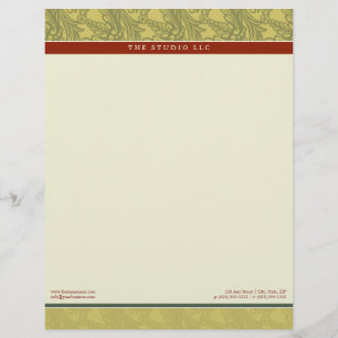 Vintage Flourish Olive Brick Customised Letterhead
