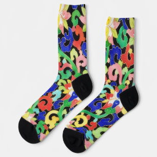 Vintage Flourish Pattern Style Art Socks