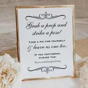 Vintage Flourish Photo Booth Wedding Poster