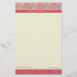 Vintage Flourish Rose Customised Stationery