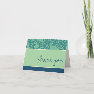 Vintage Flourish Teal Thank You Card