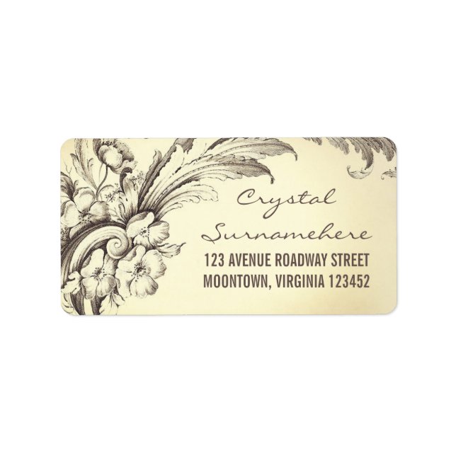 vintage flourishes wedding address labels (Front)