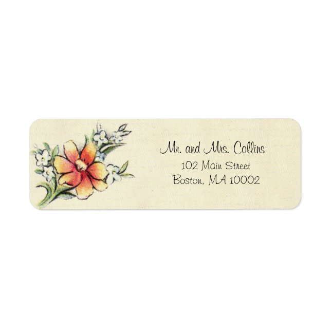 Vintage Flower Address Labels (Front)