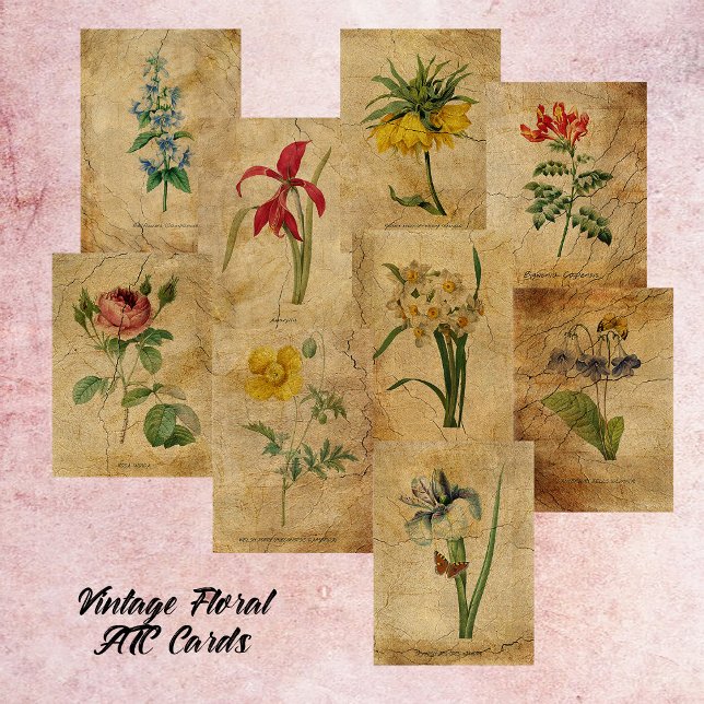 Vintage Flower ATC Cards Scrapbook Page (Creator Uploaded)