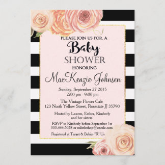Vintage Flower Baby Shower invitation