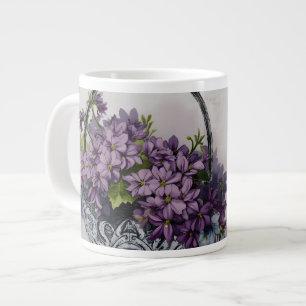 Vintage Flower Basket – Mother's Day Bloom Large Coffee Mug