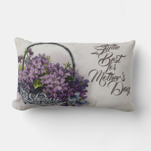 Vintage Flower Basket – Mother's Day Bloom Lumbar Cushion