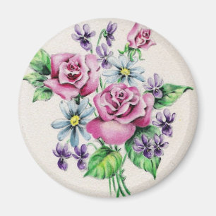 Vintage Flower Bouquet Magnet
