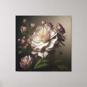 Vintage flower canvas print