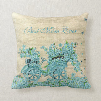 Vintage Flower Carriage - Best Mum Ever Cushion