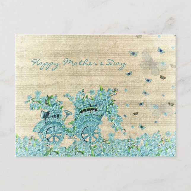 Vintage Flower Carriage - Happy Mother's Day Postcard (Front)