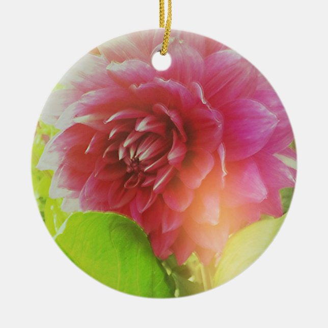 Vintage Flower Ceramic Tree Decoration (Front)