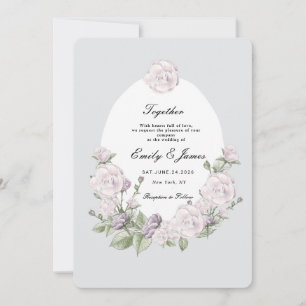 Vintage Flower chic Watercolor Floral wedding Invitation