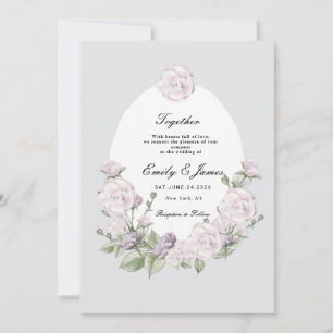 Vintage Flower chic Watercolor Floral wedding Invitation