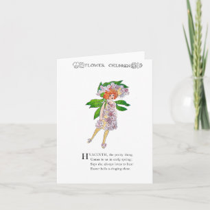 Vintage Flower Children Hyacinth Folded Note Card