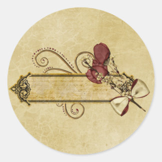 Vintage Flower Classic Round Sticker