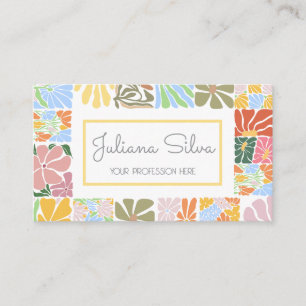 Vintage Flower Colourful Retro Business Card