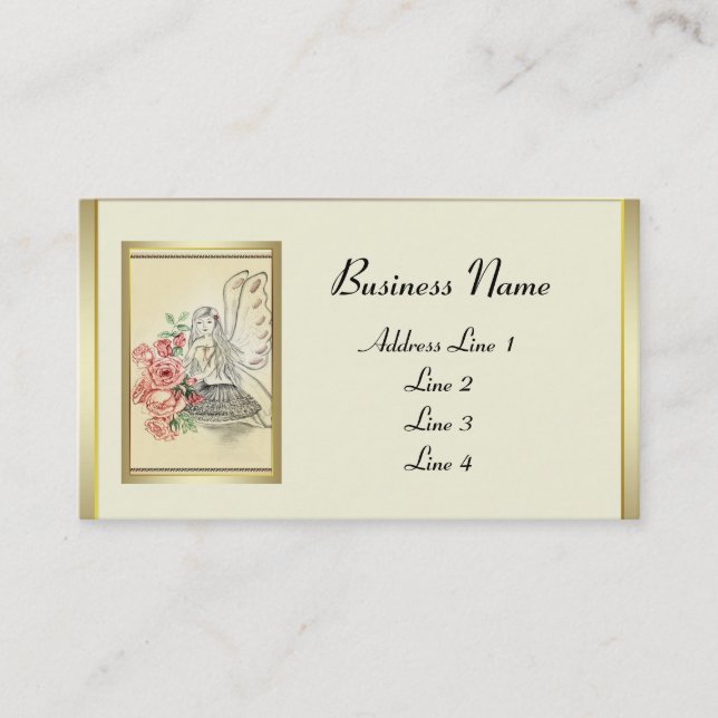 Vintage Flower Fairy Business Card (Front)