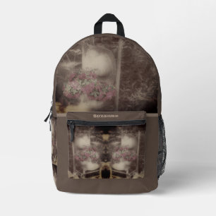Vintage Flower Garden Chair Personalised Printed Backpack