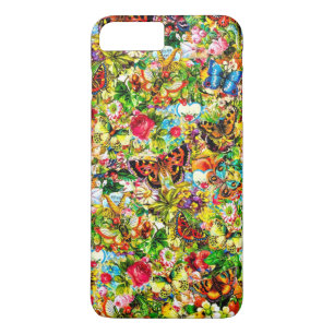 Vintage Flower Garden Colourful Butterfly Floral Case-Mate iPhone Case
