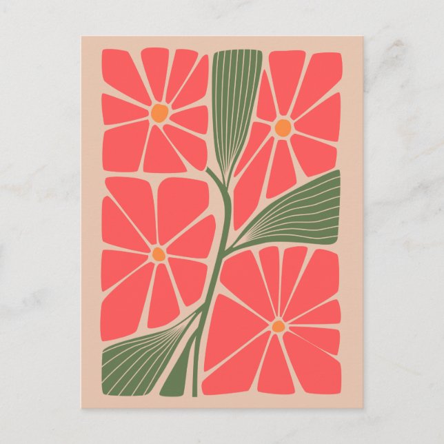 Vintage Flower Garden Design Postcard (Front)