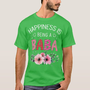 Vintage Flower Happiness Is Being A Baba Retro Wil T-Shirt
