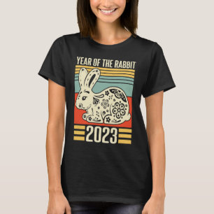 Vintage Flower Happy Lunar New Year Of The Rabbit T-Shirt