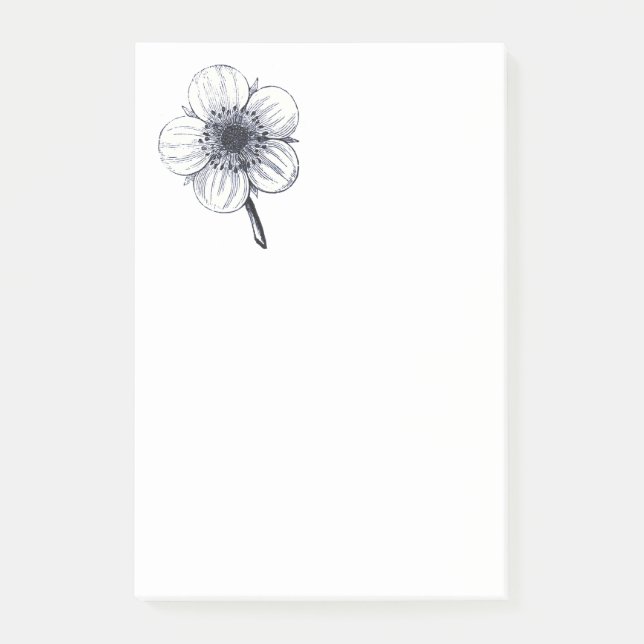 Vintage flower illustration. post-it notes (Front)