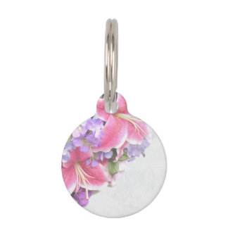 Vintage Flower Lily Pet Tag