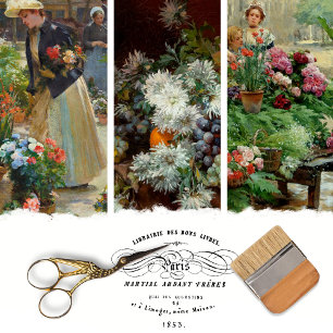 Vintage Flower Market Decoupage Wrapping Paper