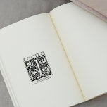 Vintage Flower Monogram Letter Book Ex Libris  Rubber Stamp<br><div class="desc">This "Ex Libris" rubber stamp features a vintage flower monogram letter with a custom name.</div>