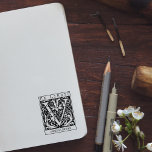 Vintage Flower Monogram Letter Book Ex Libris  Rubber Stamp<br><div class="desc">This "Ex Libris" rubber stamp features a vintage flower monogram letter with a custom name.</div>