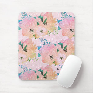 Vintage Flower Monogram Mousepad