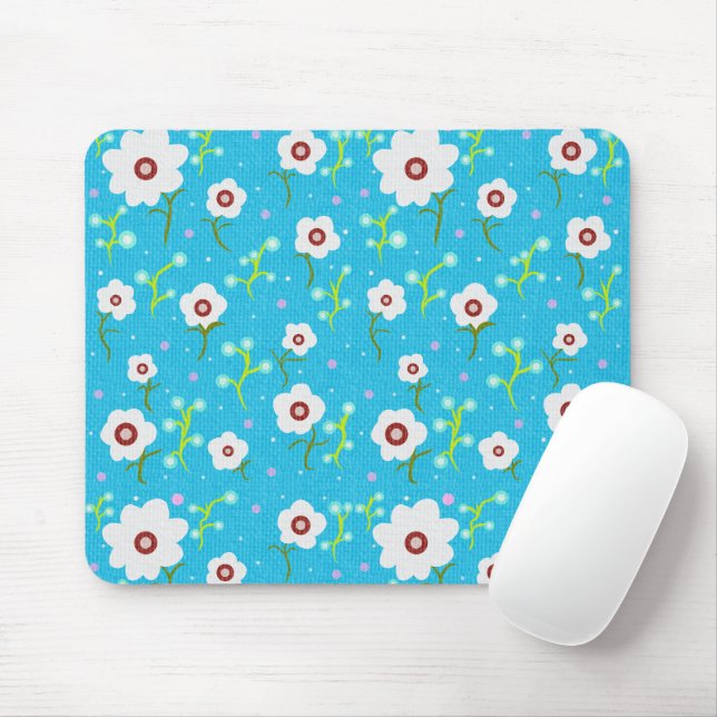 Vintage Flower Mouse Pad (With Mouse)