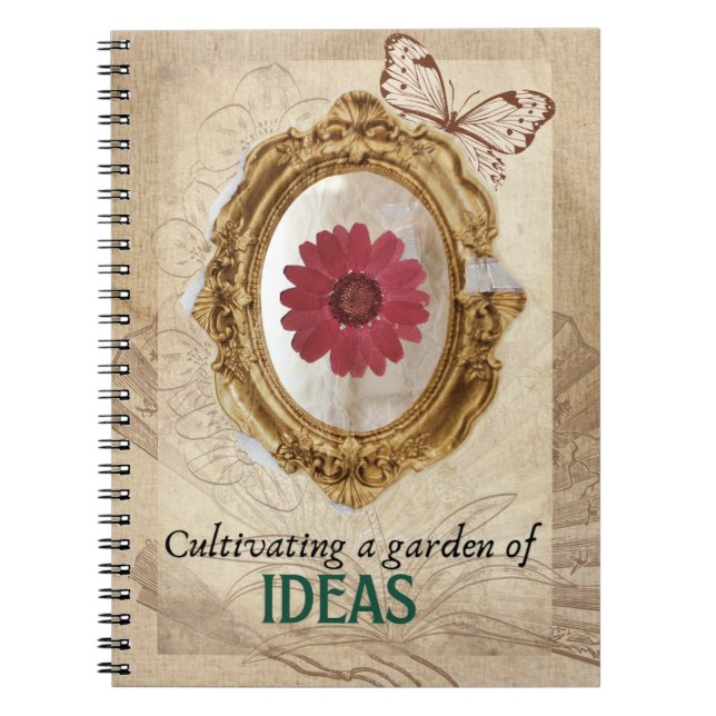 Vintage Flower Notebook Cultivating Garden of Idea (Front)