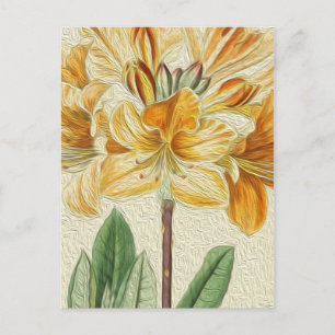 Vintage Flower Oil Painting Yellow Postcard