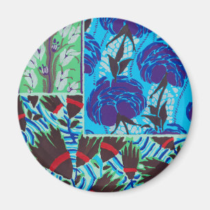 Vintage Flower Pattern Art Nouveau Botanical Magnet