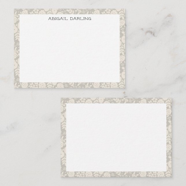 Vintage Flower Pattern Grey Card (Front/Back)