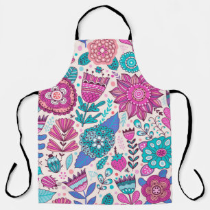 Vintage flower pattern. Seamless botanic texture, Apron