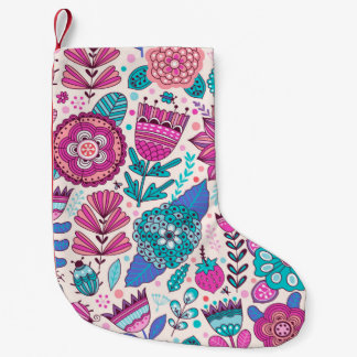 Vintage flower pattern. Seamless botanic texture,  Small Christmas Stocking
