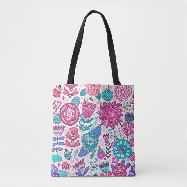 Vintage flower pattern. Seamless botanic texture,  Tote Bag (Front)
