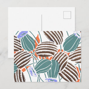 Vintage flower patterns A Small Postcard